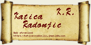Katica Radonjić vizit kartica
